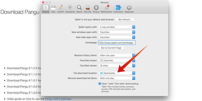 Change Download Location Mac Safari